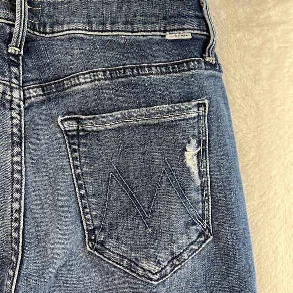Mother Sz 28 Jeans The Mid Rise Dazzler Ankle Fray Weekend Warrior Women Stretch - Picture 12 of 16